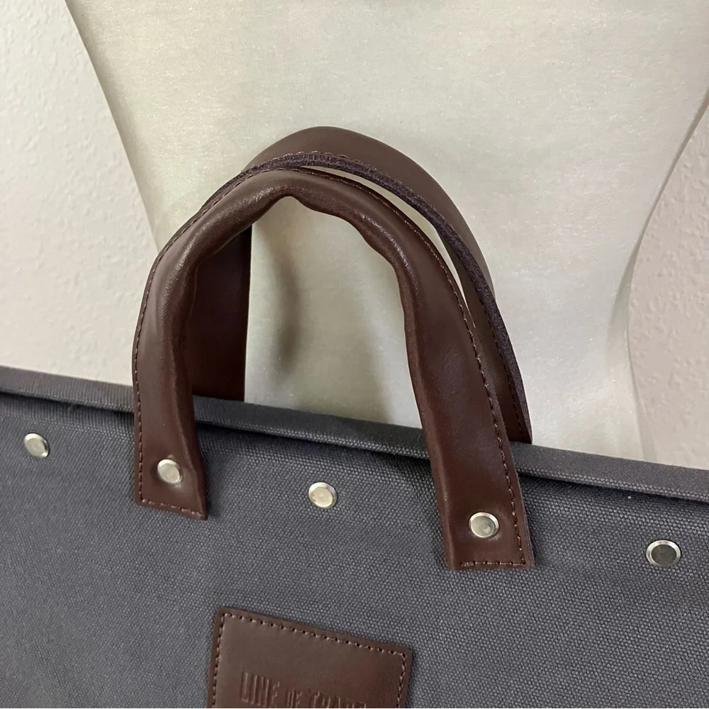 LINE OF TRADE Weekender XL Duffle Rugged Canvas Travel Bag Tote Leather Trim